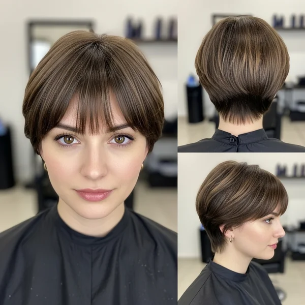 Pixie Haircut with Short Bangs