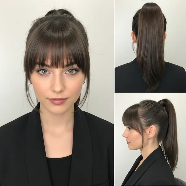 Ponytail Hairstyles with Bangs