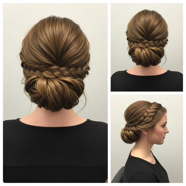 Prom Hairstyles Low Bun with Braid