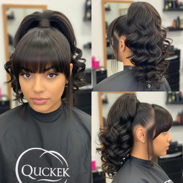 Quick Weave Ponytail With Bangs Hairstyles