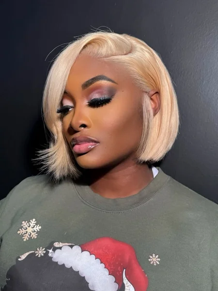 Sculpted Jet Black Bob with Stacked Feathered Layers