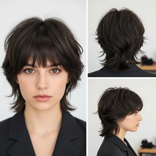 Shag Haircut with Bangs Short