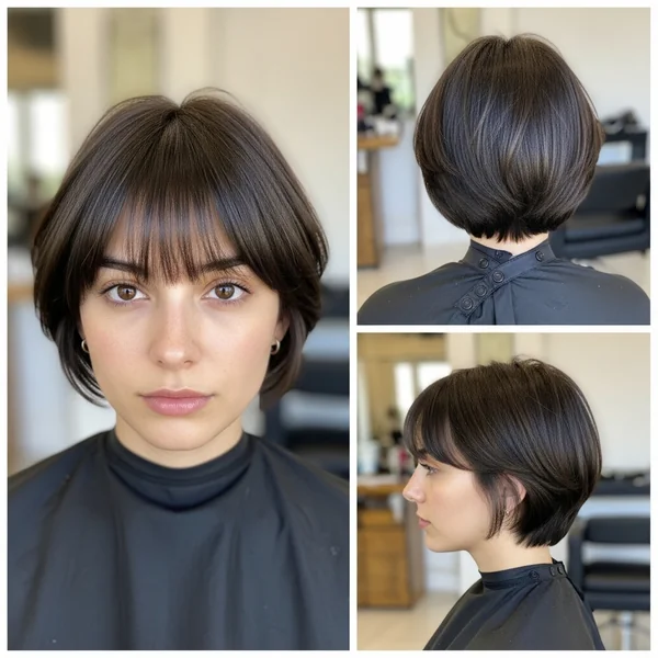 Short Butterfly Haircut with Bangs