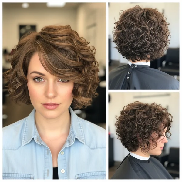 Short Curly Inverted Bob Hairstyles