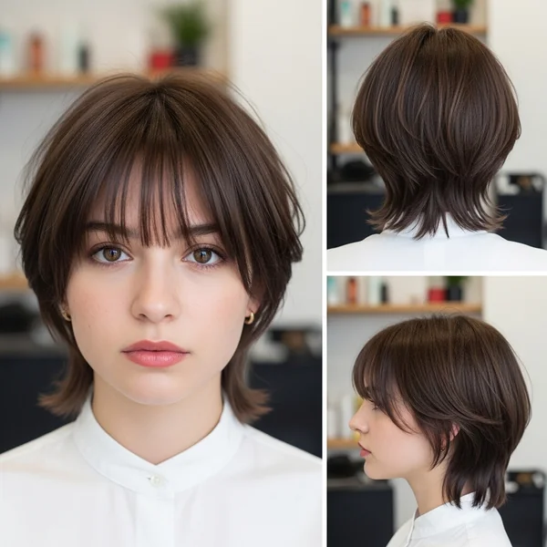 Short Haircut with Wispy Bangs