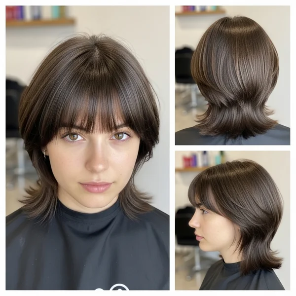 Short Layered Haircut with Bangs