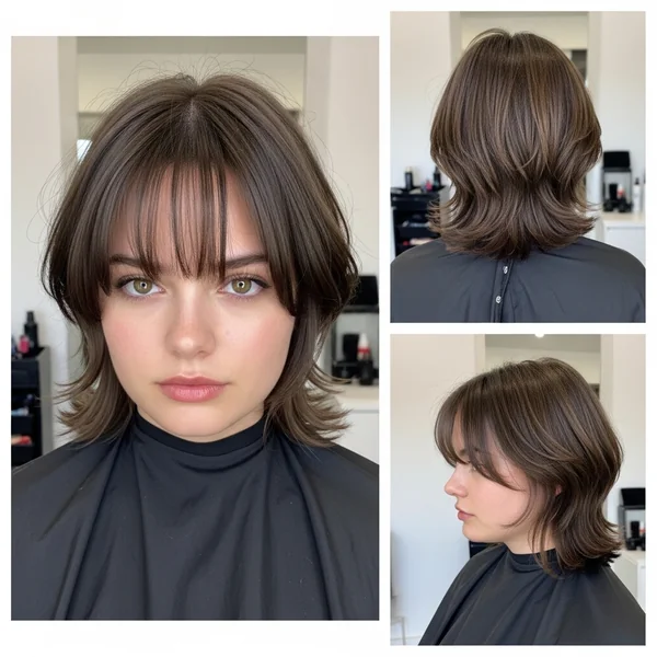 Short Shag Haircut with Curtain Bangs