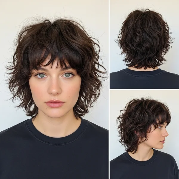 Short Shaggy Haircuts Choppy Layers Fine Hair Bob Hairstyles Curly