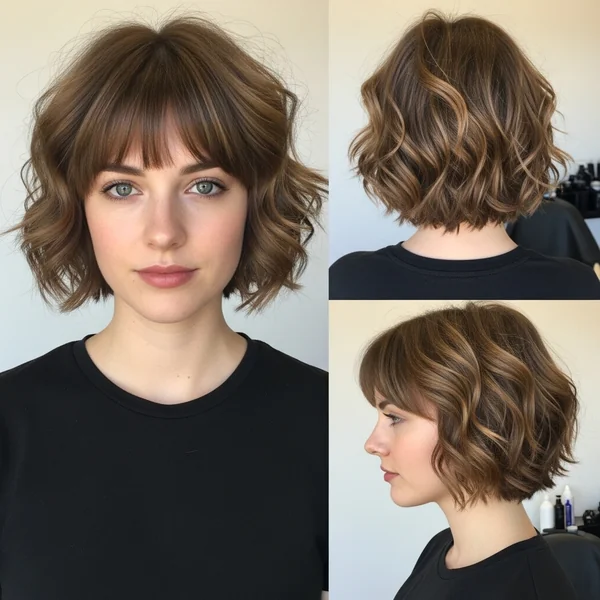 Short Wavy Haircuts for Round Faces