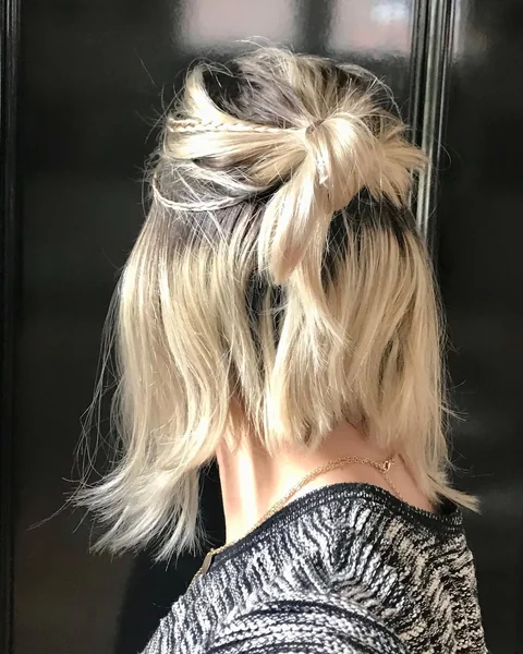 Sleek Deep-Parted Brunette Lob for Thick Hair