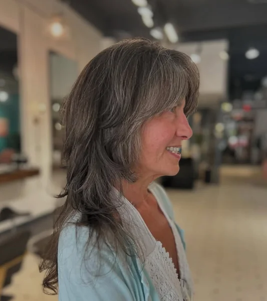 Soft Gray Blended Shag for Mature Volume