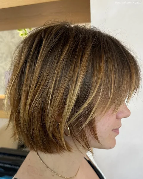 Sun-Kissed Choppy Bob with Soft Face-Framing Bangs
