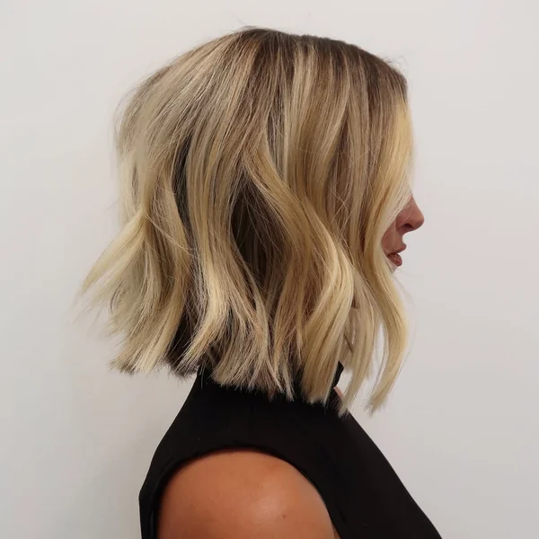 Textured Blonde Choppy Bob for Fine Hair