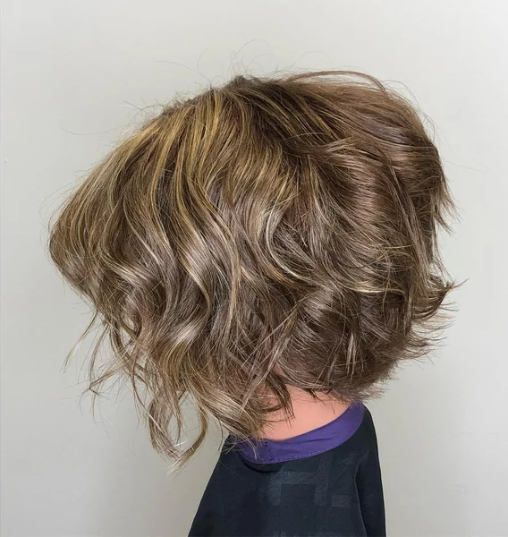 Voluminous Toffee-Toned Choppy Bob for Fine Hair
