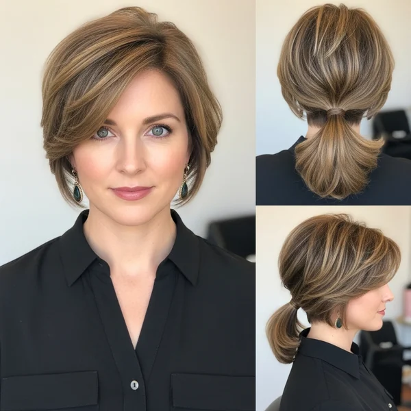 Short Hairstyle Women Ponytail