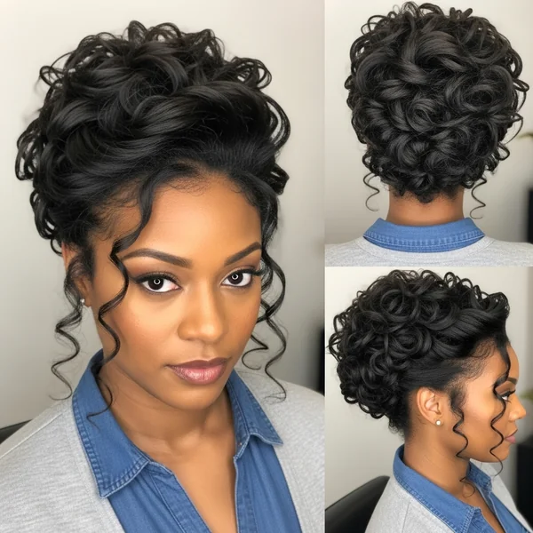 3B Curly Hairstyles Updo