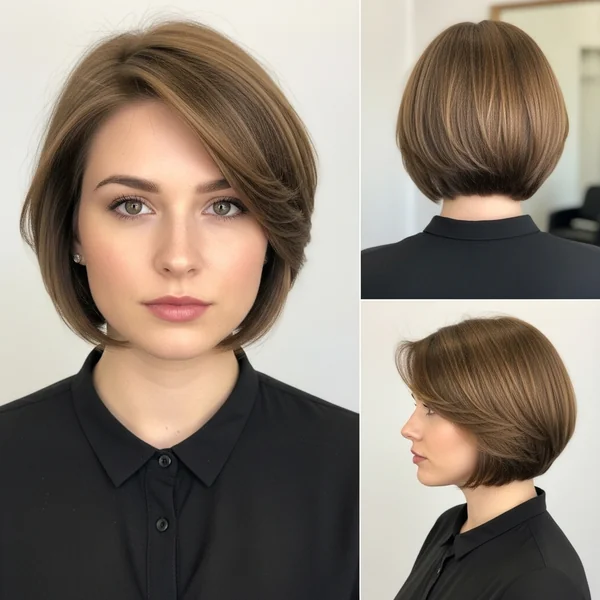 Short Bob Haircut For Round Face