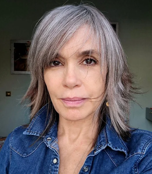Silver Shag with Wispy Face-Framing Layers