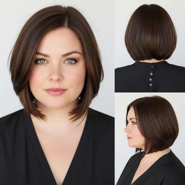 Bob Haircut Round Face Plus Size