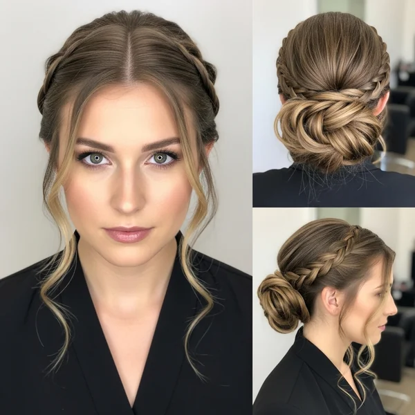 Half Up Half Down Braided Hairstyles Bun