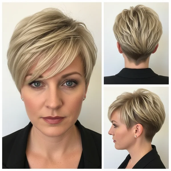 Blonde Pixie Haircut with Undercut