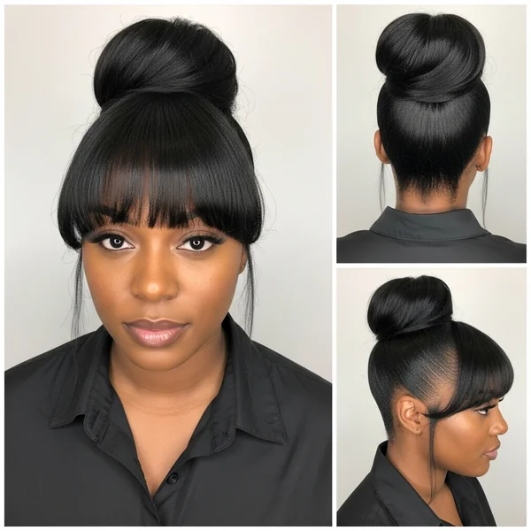 Bun with Bangs Black Women