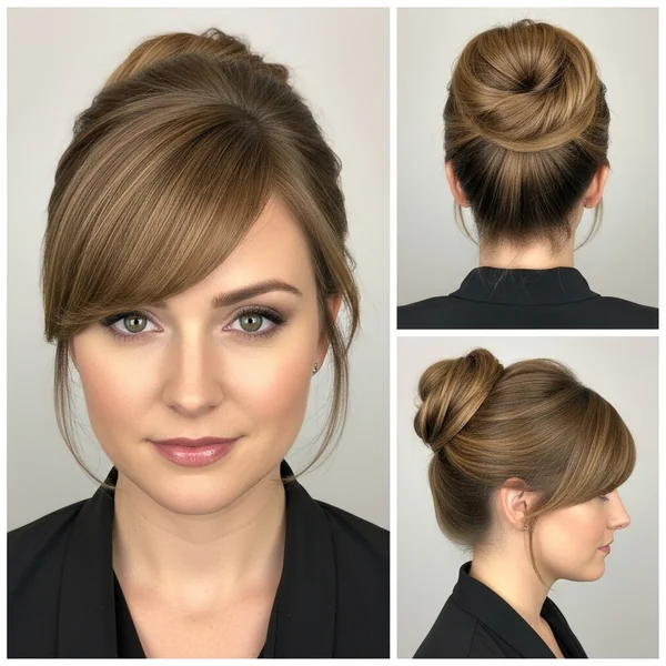 Bun with Side Bangs