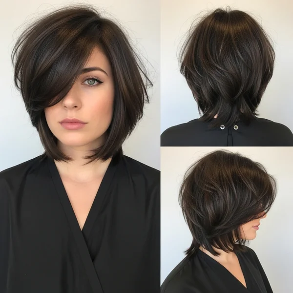 Choppy Long Angled Bob Hairstyles