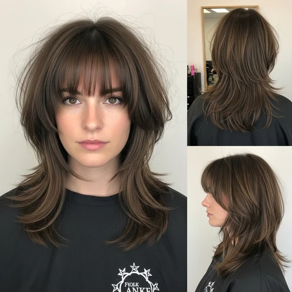 Choppy Long Layered Haircuts with Bangs