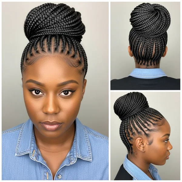 Cornrow Bun Hairstyles for Black Women