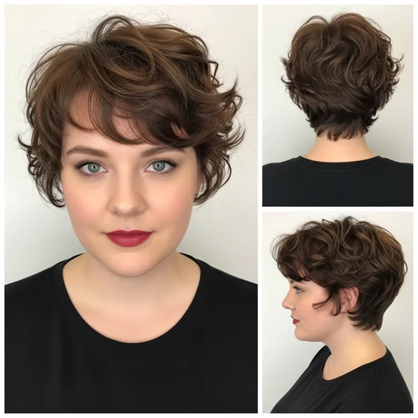 Curly Pixie Haircut For Chubby Faces