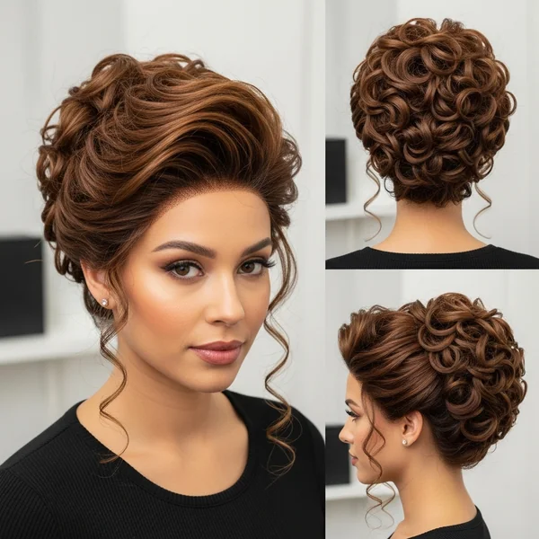 Curly Wig Updo Hairstyles