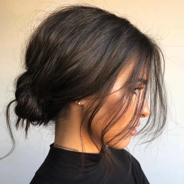 Double Space Buns with Playful Zig-Zag Parting