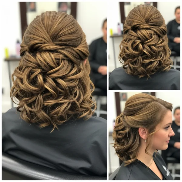 half up curly hairstyles wedding