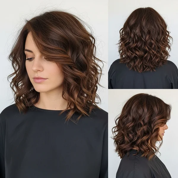 Long Angled Bob Hairstyles For Curly Hair
