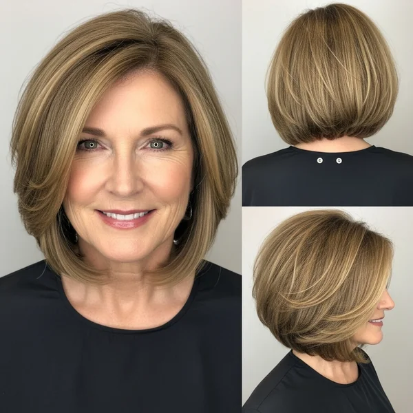 Long Angled Bob Hairstyles Over 50