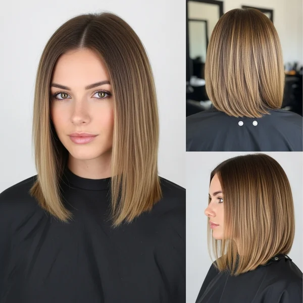 Long Angled Bob Hairstyles Straight