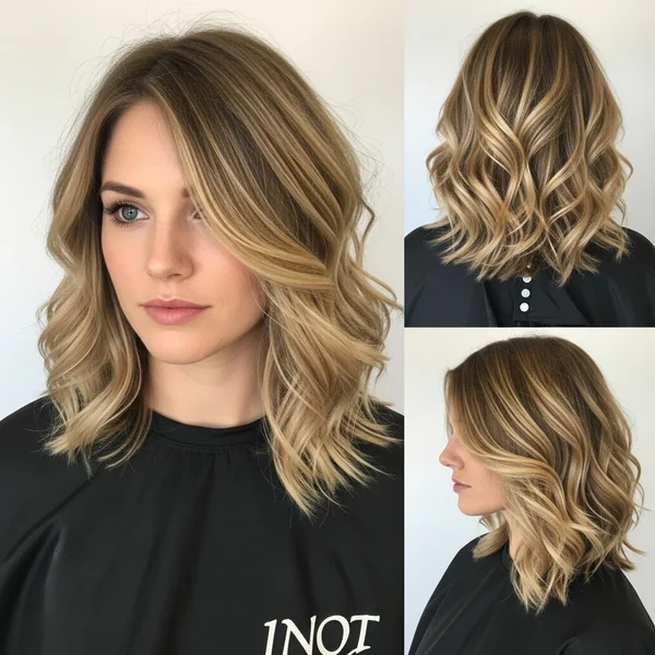 Long Angled Bob Hairstyles Wavy Lob