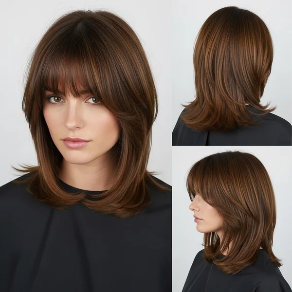 Long Angled Bob Hairstyles With Bangs