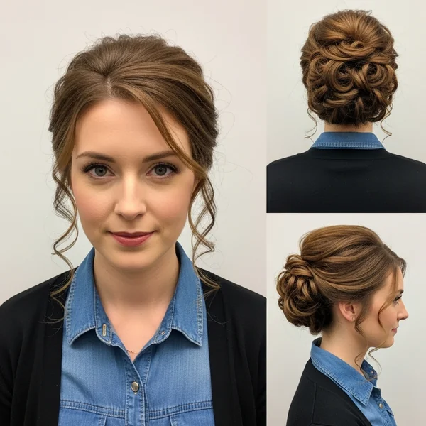 Medium Curly Updo Hairstyles