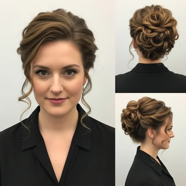 Mid Length Curly Hairstyles Updo
