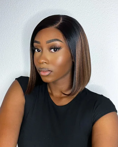 Romantic Chocolate Bob with Softly Flared Face-Framing Layers