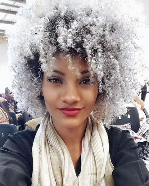 grey afro hair short hairstyles