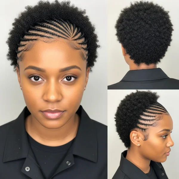 Short Afro Hairstyles Cornrows