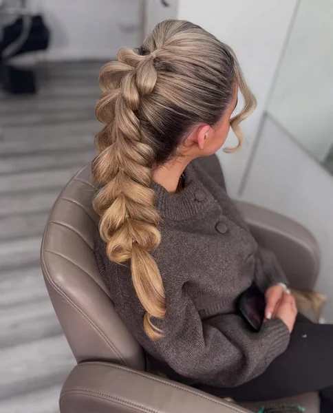 Statement Pull-Through Braid for Sun-Kissed Ash Blonde Hair
