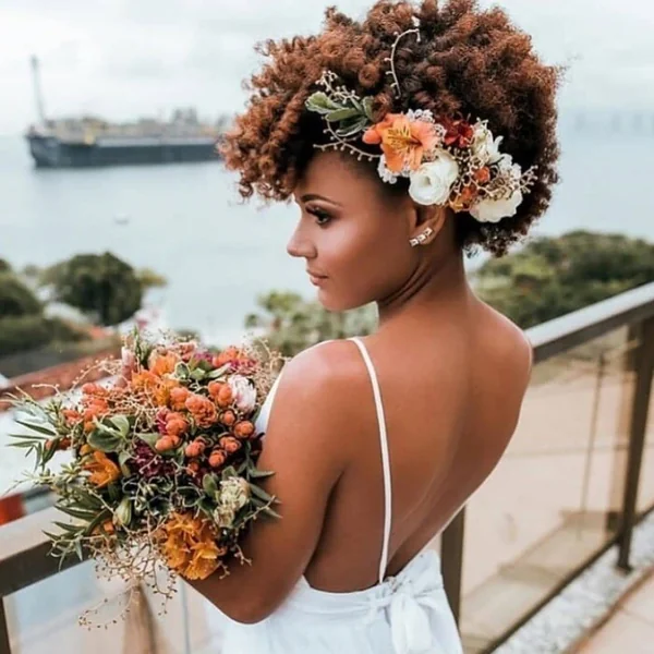 short afro wedding hairstyles