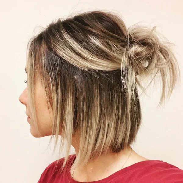 Golden Honey Half-Up Fold with Dimensional Waves