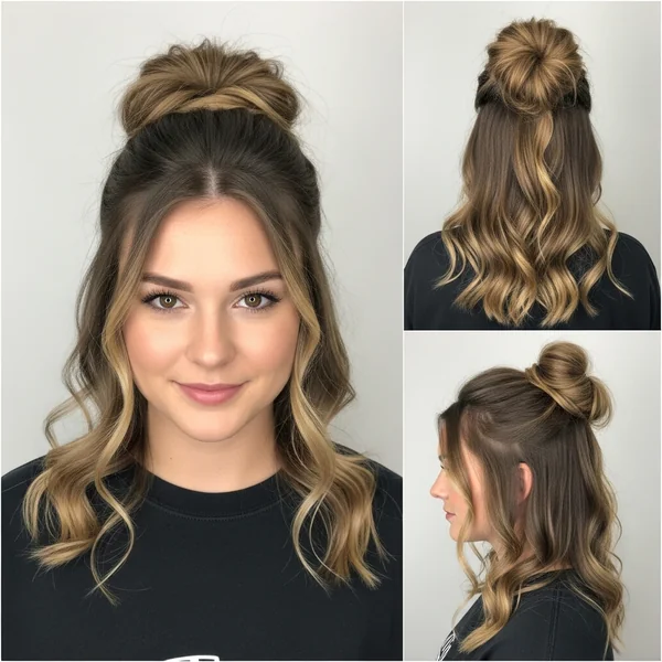 Half Up Half Down Messy Bun