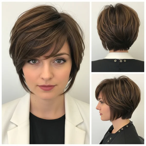 Inverted Bob Short Stacked Wedge Haircut