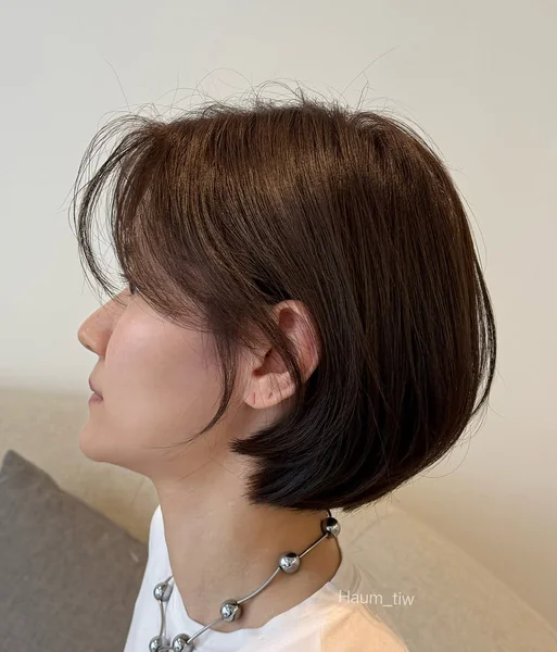 Polished Rounded Korean Bob with Face-Framing Layers
